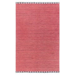 Vintage Swedish Red Flat Woven Rug