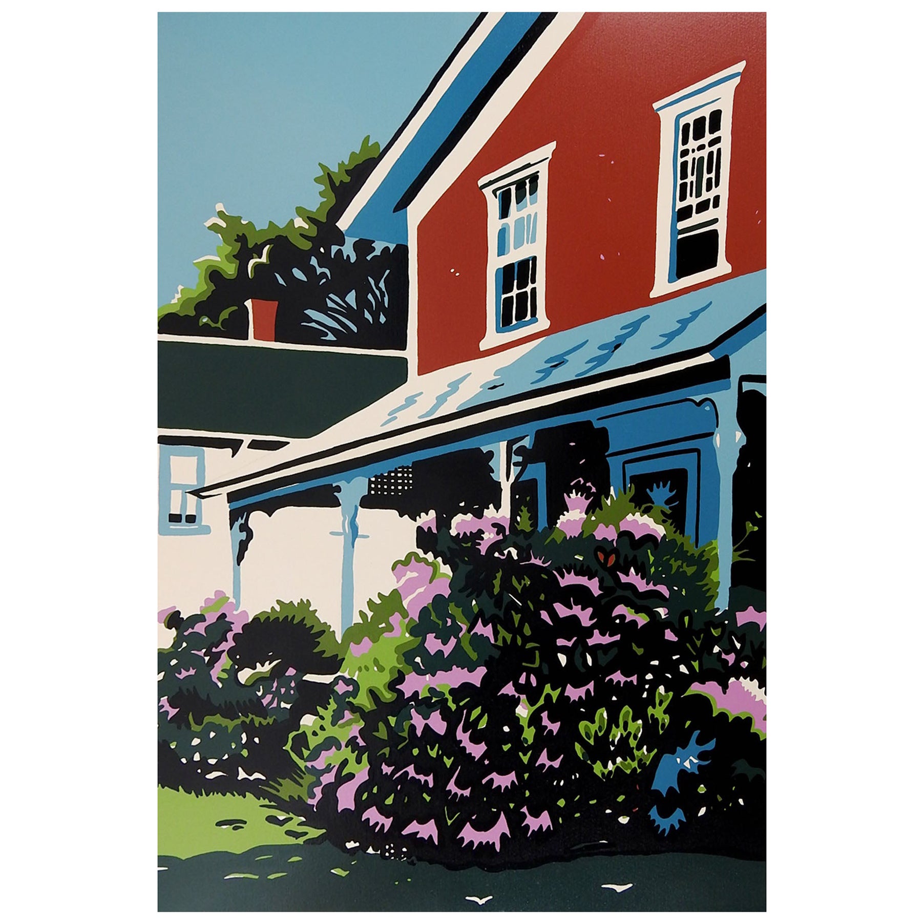 1979 Summers Onslaught II Old House Serigraph by Jon Carsman For Sale