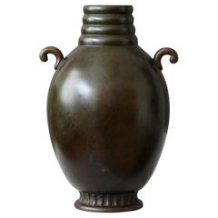 Bronze Art Deco Vase by GAB Guldsmedsaktiebolaget, Sweden, 1930s