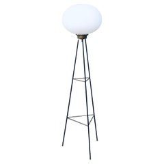 Retro 1950's Italian Design Opaline Tripod Floor Lamp