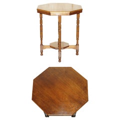 DECORATIVE ENGLISH ViCTORIAN HAND CARVED OCTAGONAL SIDE END OCCASIONAL TABLE