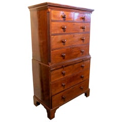 Antique 19th Century Chest of Drawers - English Mahogany Two-body Desk