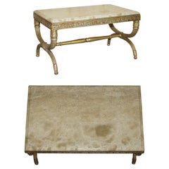 ANTIke italienischeORNATELY CARVED & GILTWOOD MARBLE TOPPED COFFEE TABLE aus dem Jahr 1860