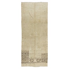 4.7x11.5 Ft Mid-Century Handmade Oushak Runner Rug, Sun Faded Corridor Carpet (tapis de couloir décoloré par le soleil)