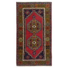 3.8x6.7 Ft Einzigartiger türkischer Teppich, handgefertigter Stammeskunst-Teppich mit böhmischem Stil