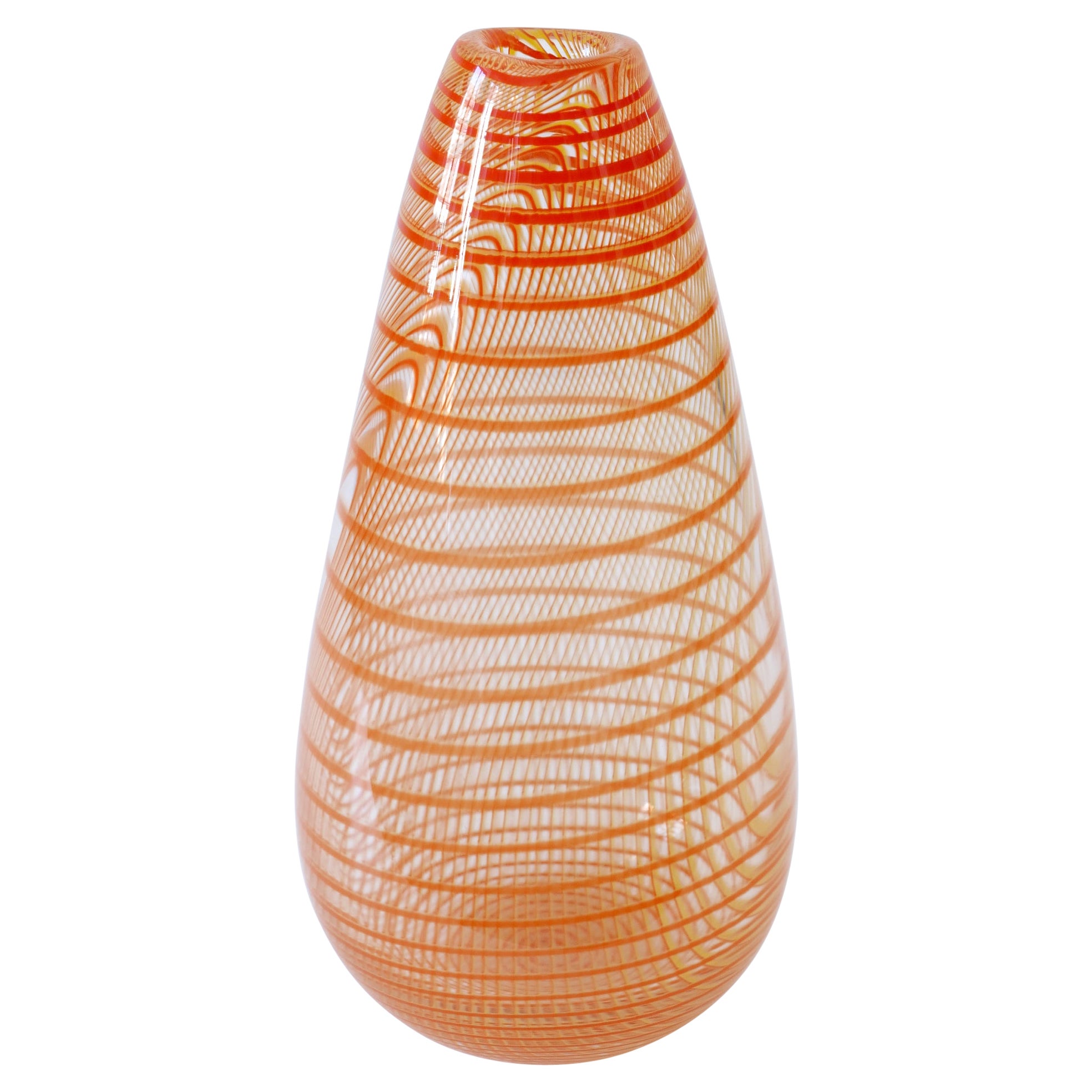 Signed & Limited Edition Art Glass Vase by Olle Brozén for Kosta Boda Sweden For Sale