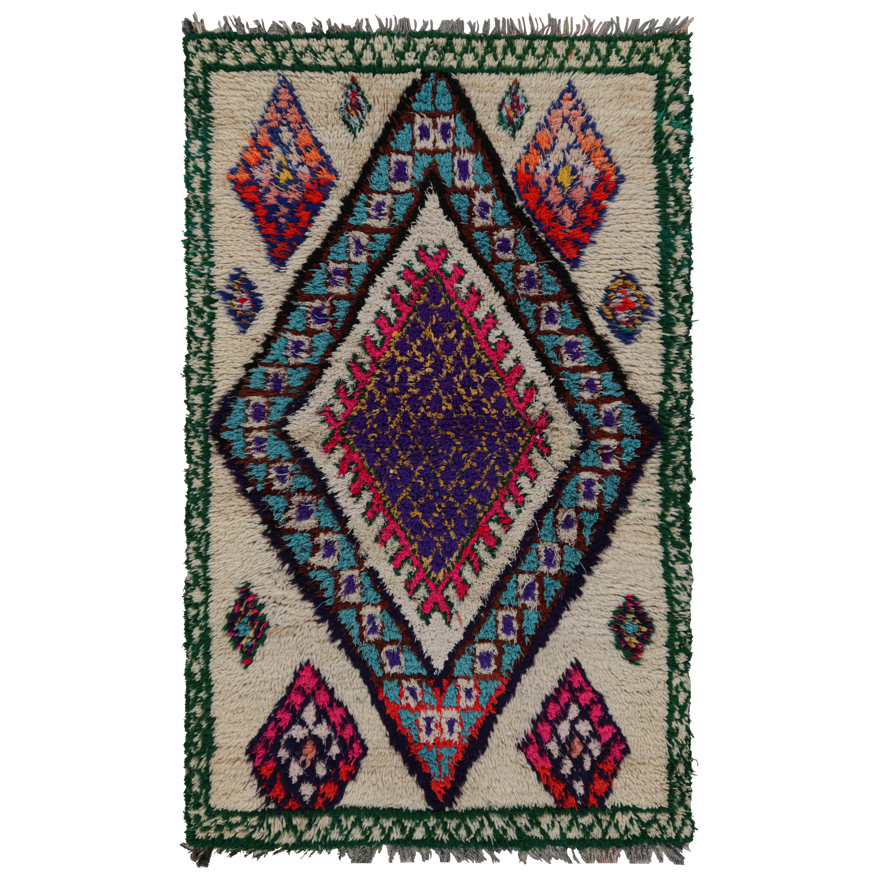 Vintage Azilal Moroccan Style Runner Rug, with Medallions from Rug & Kilim For Sale