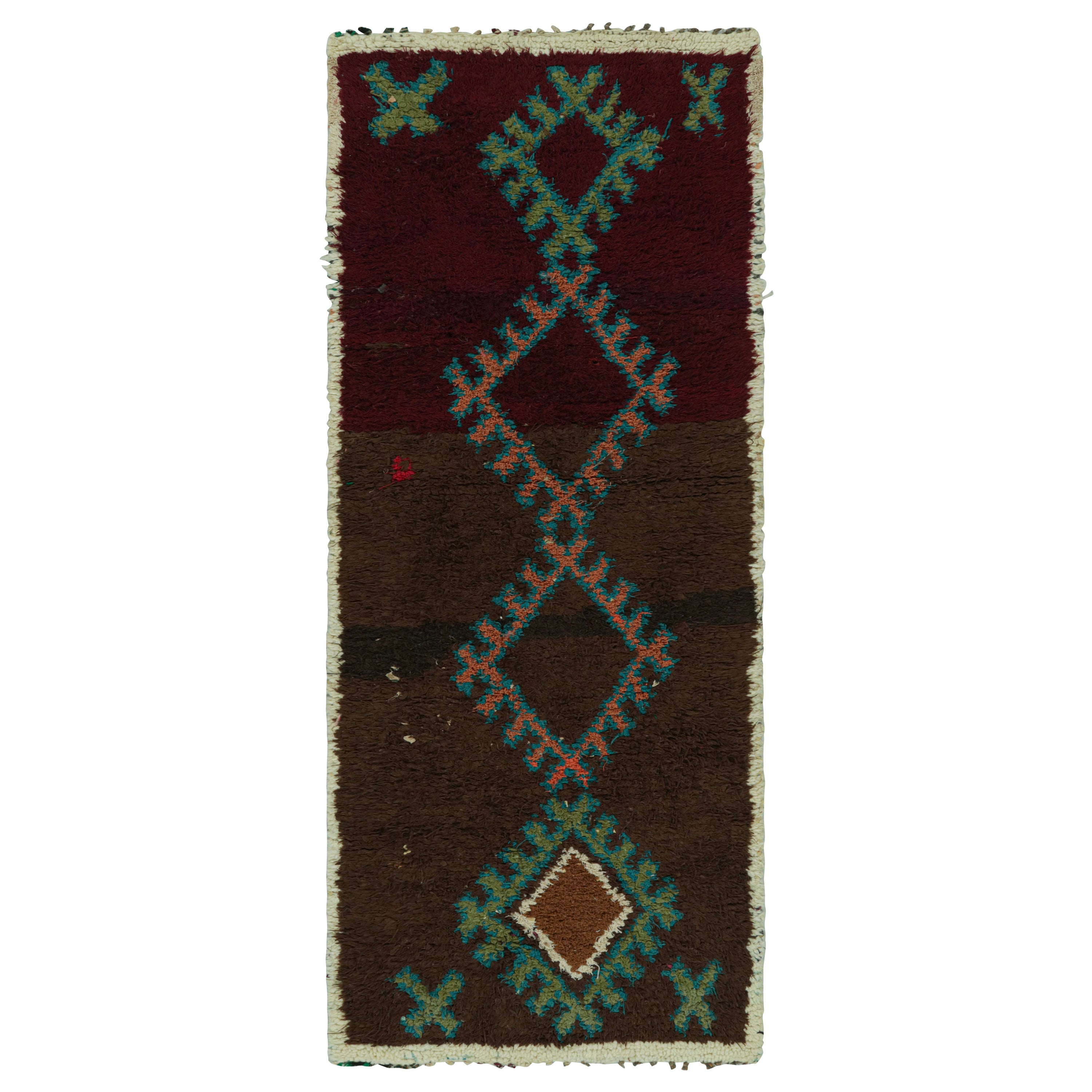 Vintage Azilal Moroccan Style Runner Rug, with Medallions from Rug & Kilim For Sale