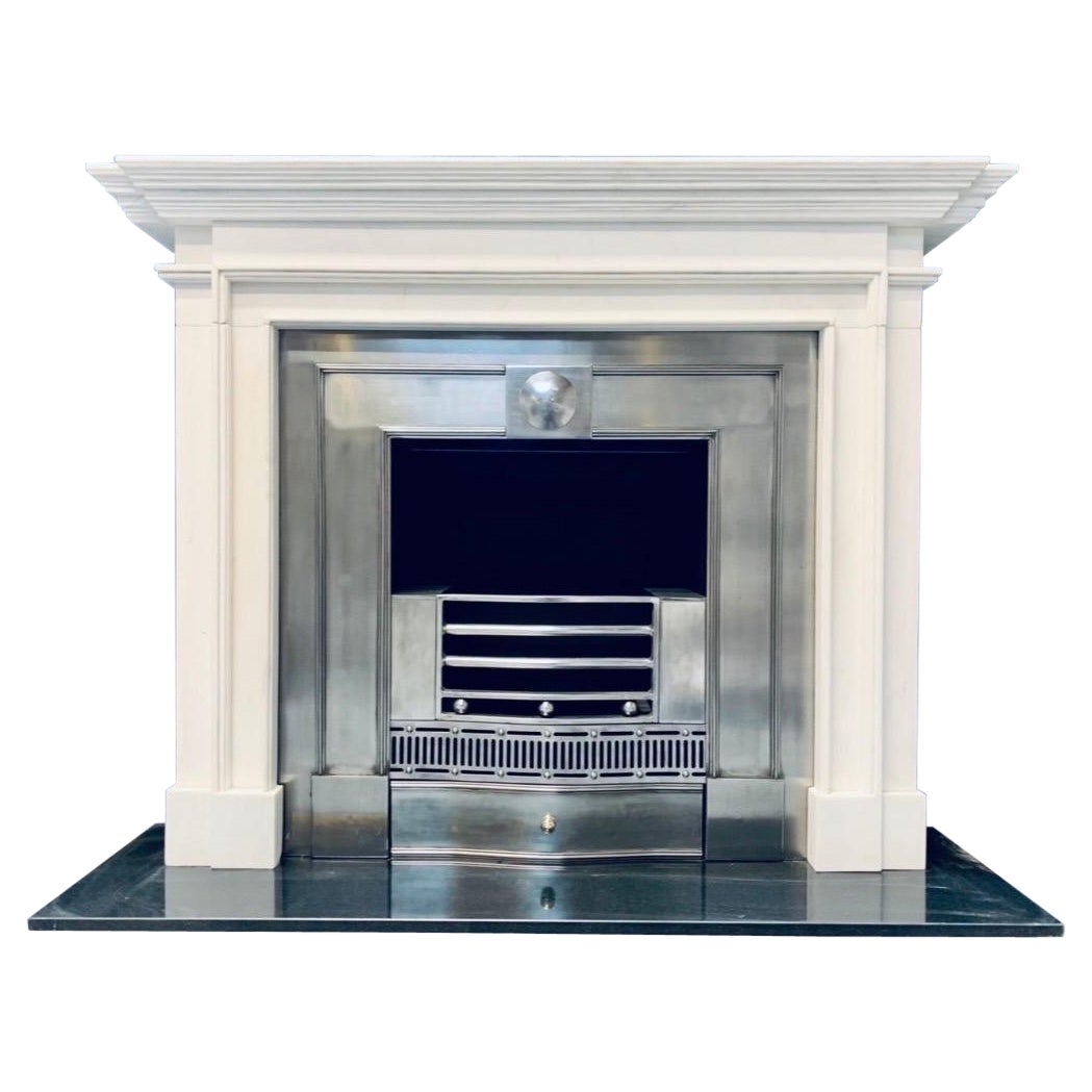 19th Century Georgian Manner Statuary Marble Fireplace Surround.  For Sale