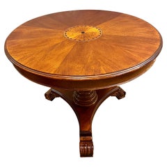 Mahogany Inlay Round Round Center Foyer Table