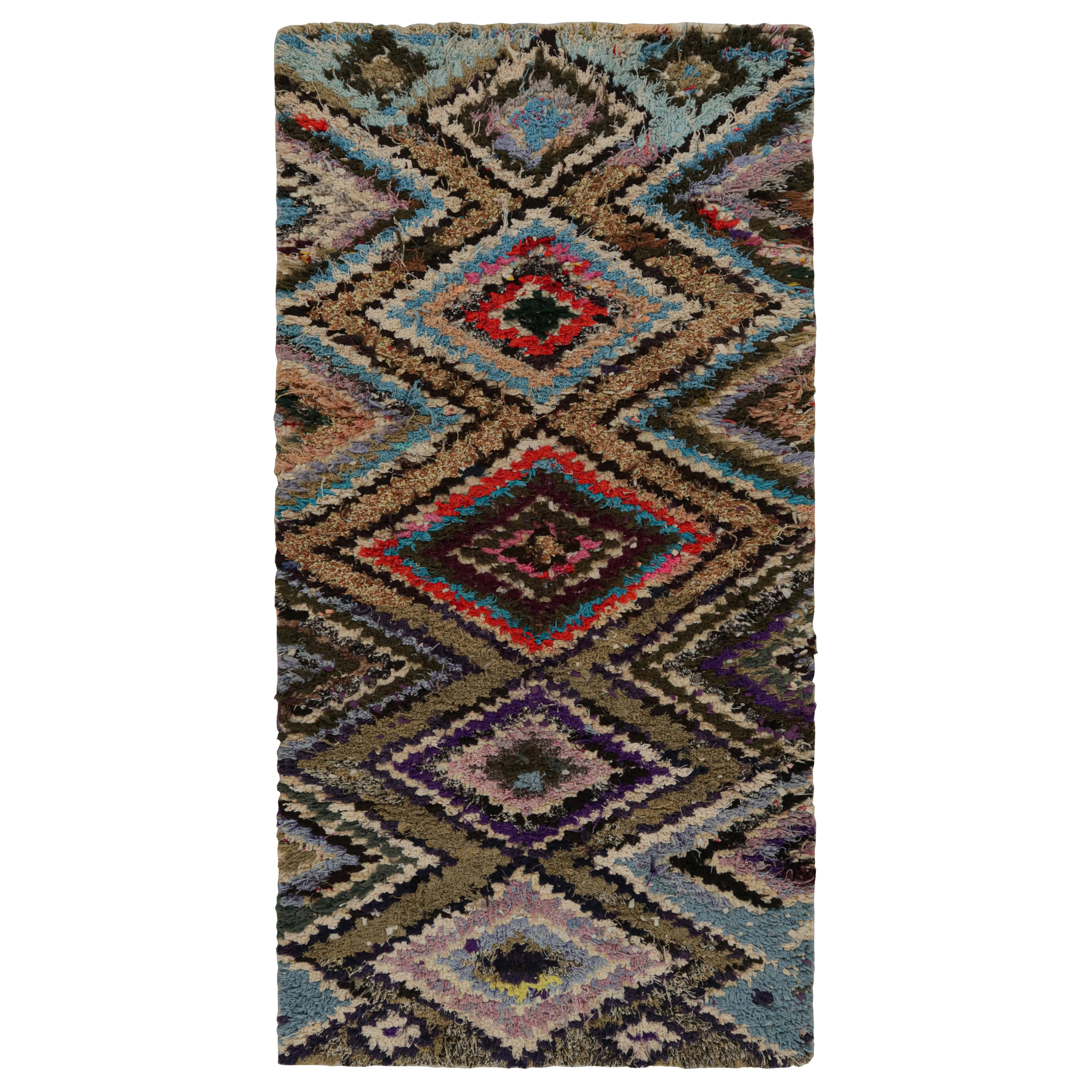 Vintage Azilal Moroccan Runner Rug, with Diamond Medallions from Rug & Kilim For Sale