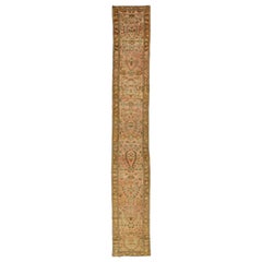 Peach Antique Lilihan Handmade Floral Designed Long Wool Runner