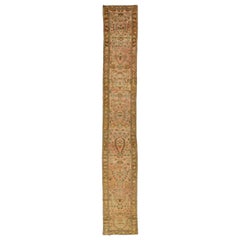 Peach Antique Lilihan Handmade Floral Designed Long Wool Runner