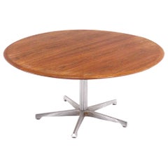 Hi Lo Convertible Coffee Dining Dinette Teak Table on 5 Point Star Base.