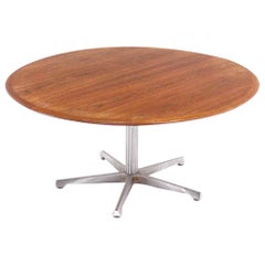 Hi Lo Convertible Coffee Dining Dinette Table Teak on 5 Point Star Base.