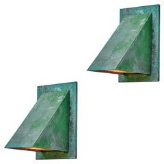 Pair of Jonas Bohlin 'Oxid' Verdigris Patinated Outdoor Wall Lights for Örsjö