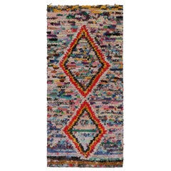 Vintage 1950s Azilal Moroccan Runner rug with Polychromatic Patterns by Rug & Kilim