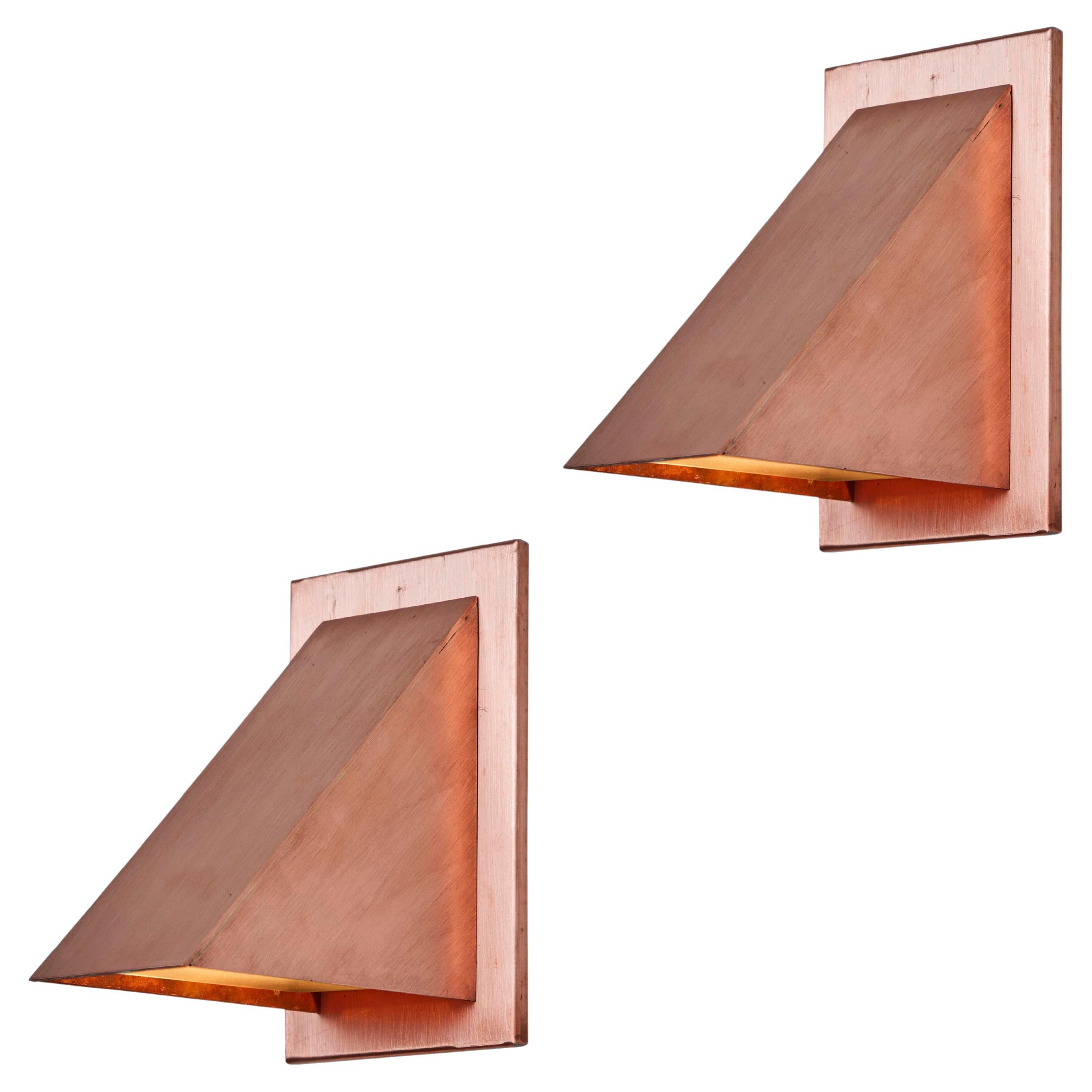 Pair of Jonas Bohlin 'Oxid' Raw Copper Outdoor Wall Lights for Örsjö For Sale