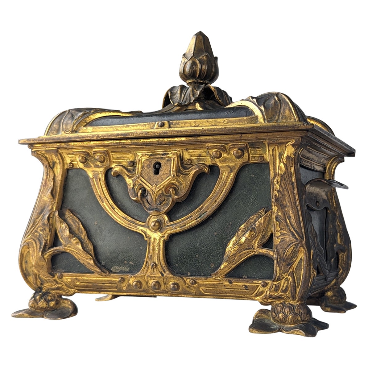 French Art Nouveau bombé jewelry box For Sale