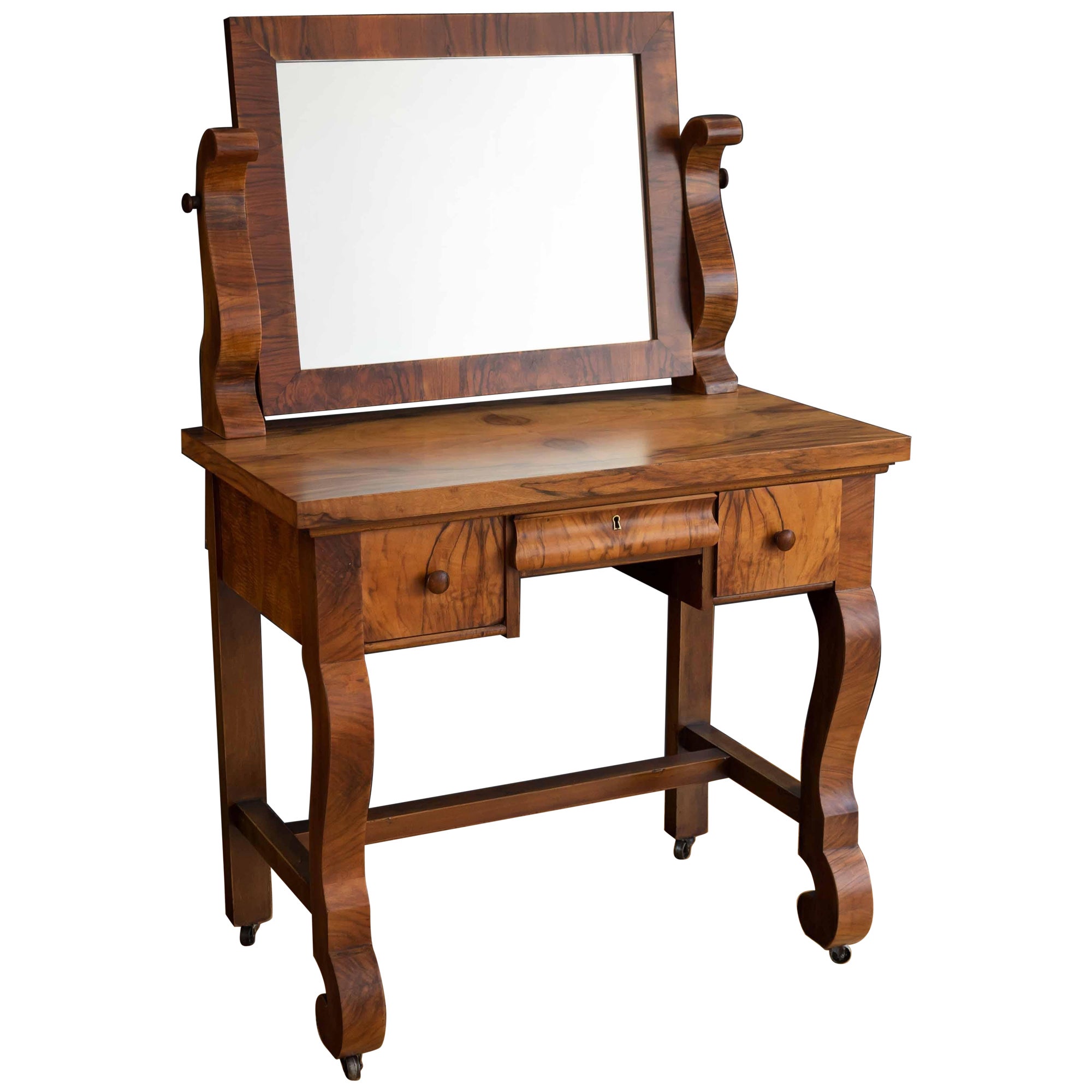 Antique 1900's Rosewood Empire Dressing Table / Vanity For Sale