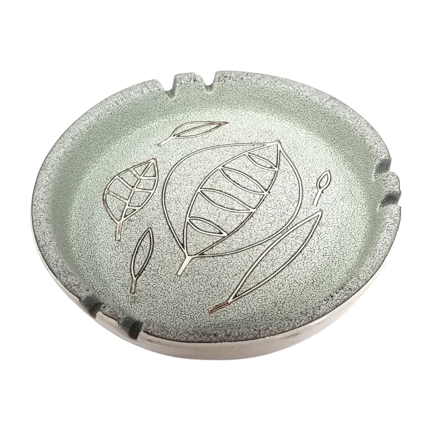 Mid Century Handmade Keramik Aschenbecher Leaf Design von Sascha Brastoff unterzeichnet