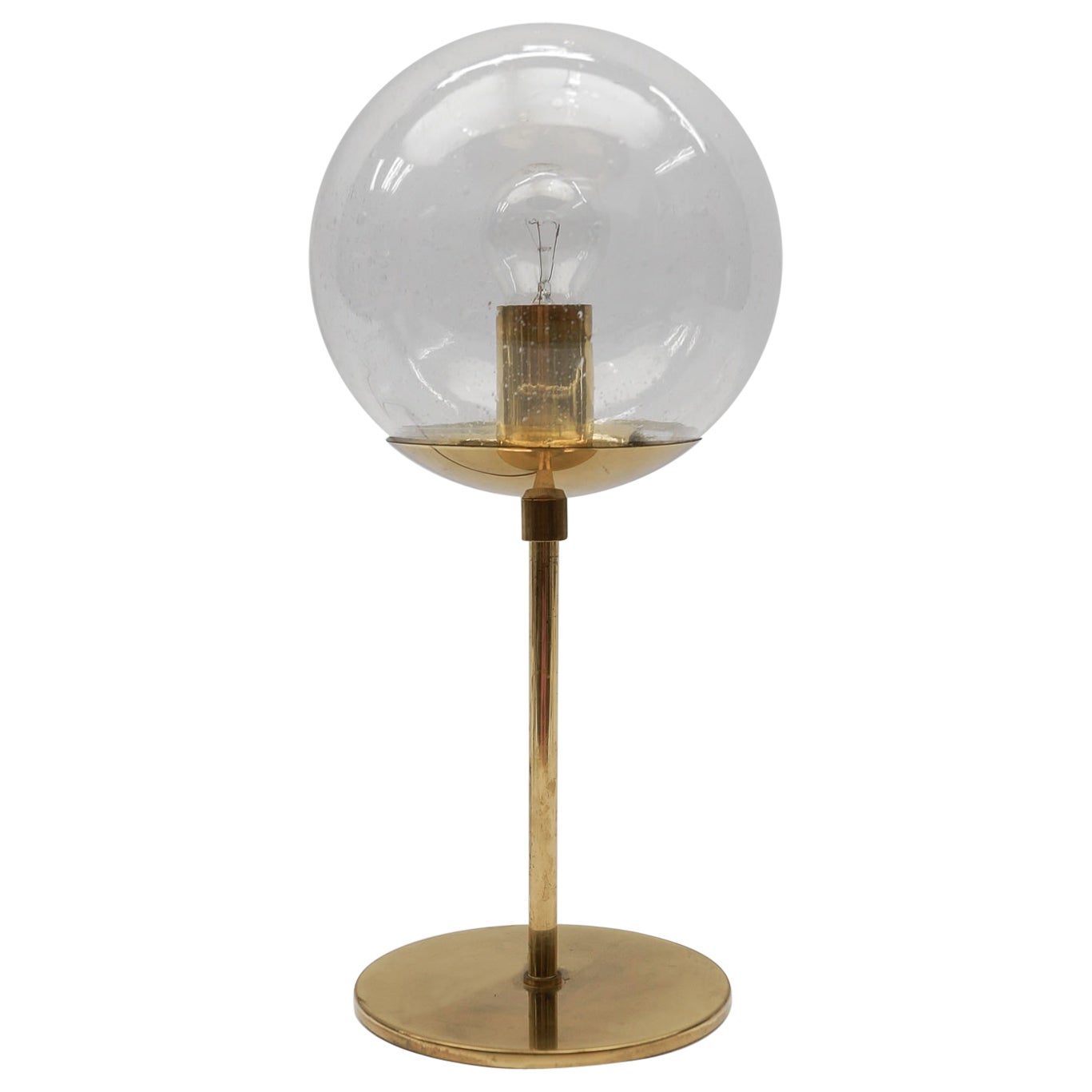 Lampe de table moderne du milieu du siècle en laiton et verre, années 1960 en vente