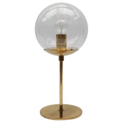 Retro Mid-Century Modern Table Lamp made in Brass and Glass, 1960s