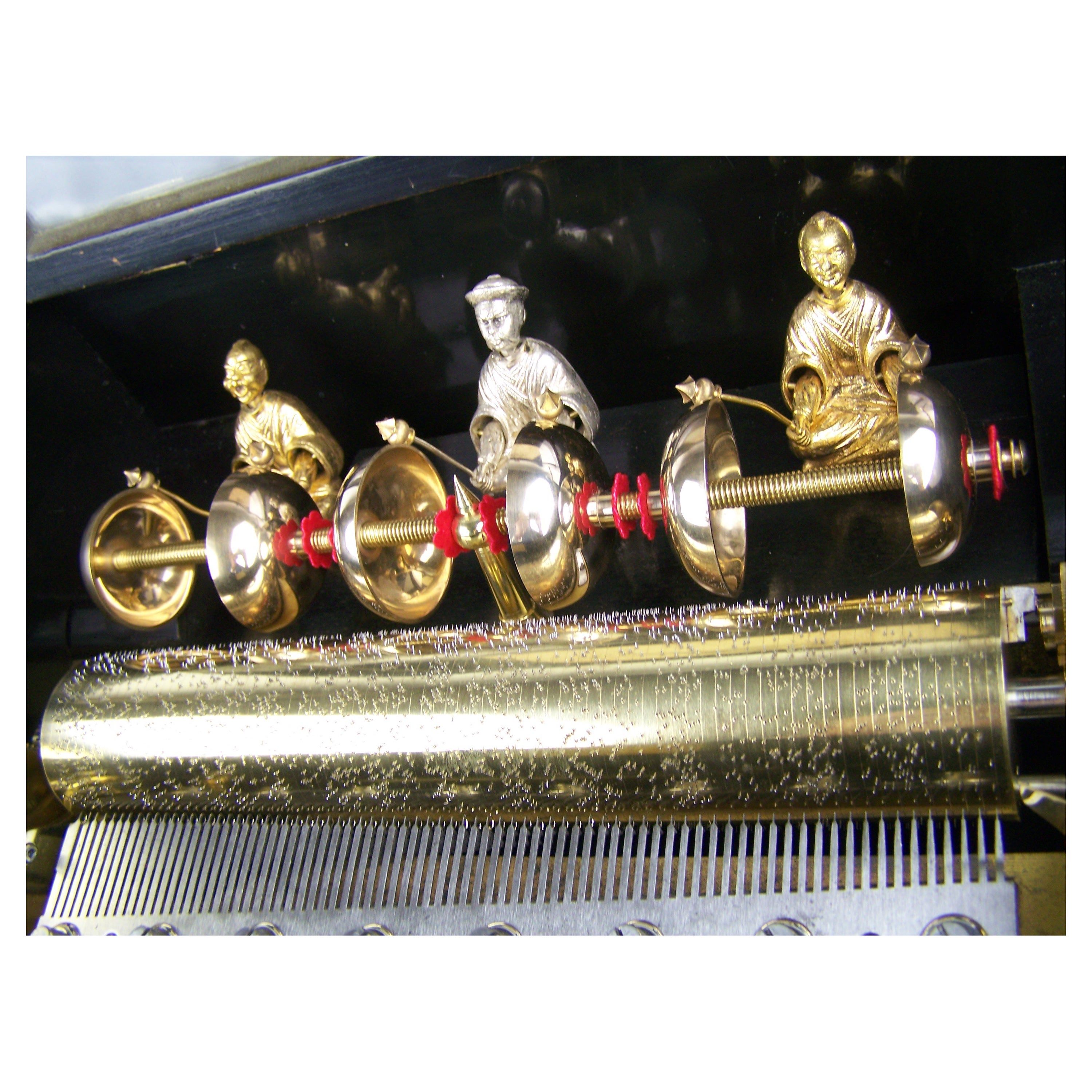 Musical box with 6 Bells and 3 Automatons By G. Bendon