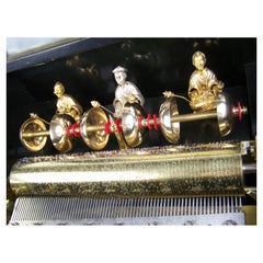 Antique Musical box with 6 Bells and 3 Automatons By G. Bendon