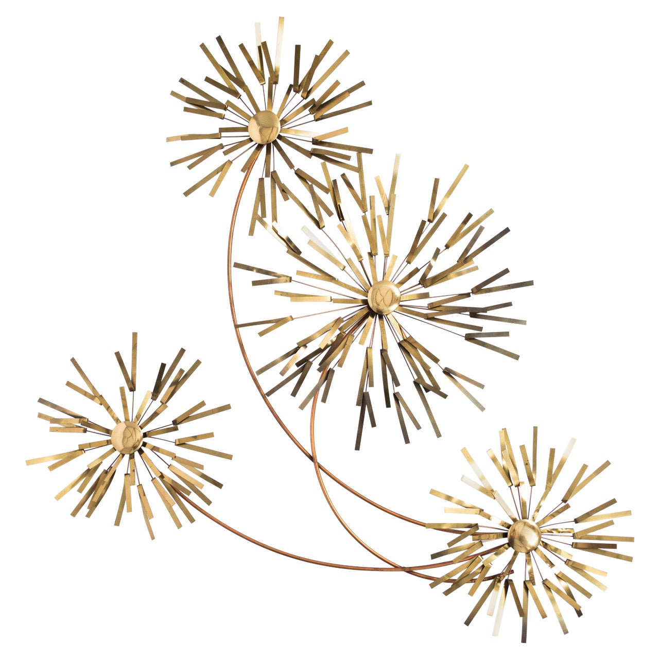 MidCentury Modern Vintage Palladio Italian Gilt Metal Wall Sculpture