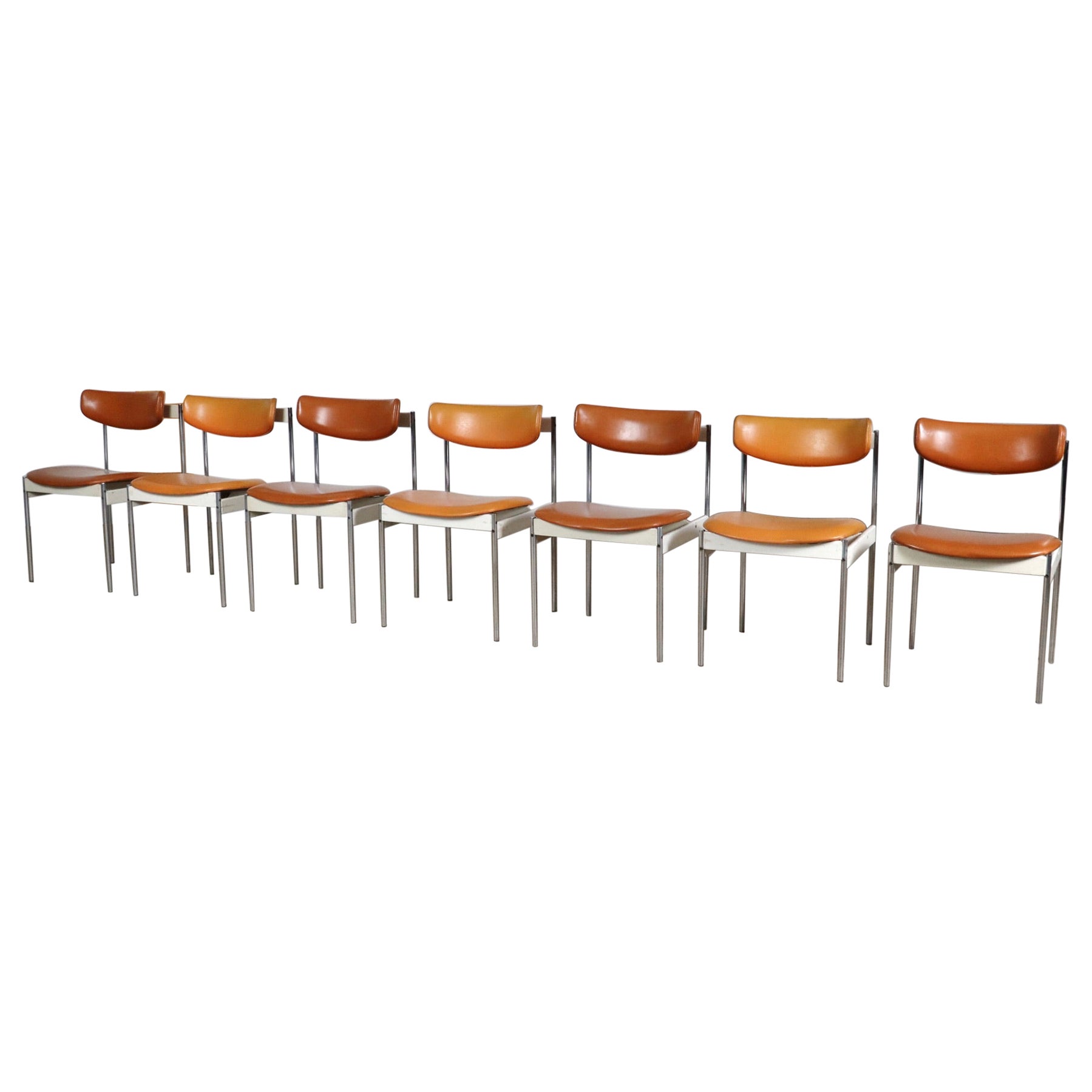 Set of 7 dining chairs by C. Denekamp for Thereca, Netherlands 1960s