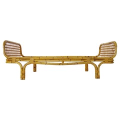 Italian bamboo and wicker daybed by Bonacina, 1960s
