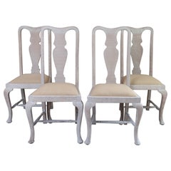  Set of 4 Antique Gustavian Style Urn Back Dining Chairs. C.1920