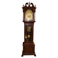 Bailey Banks & Biddle Mahogany Federal Style Case Tall Case Grandfather Clock