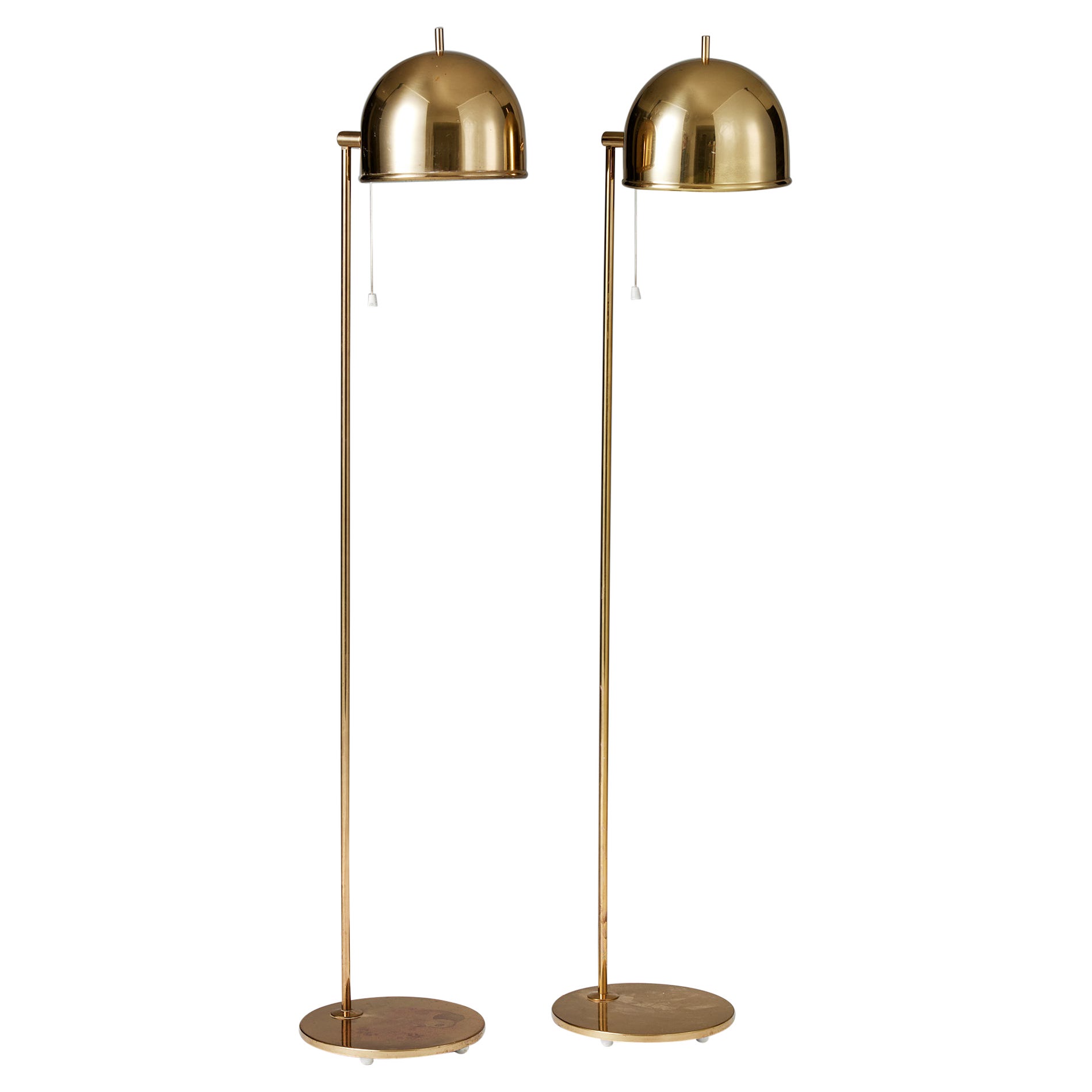 Pair of floor lamps model G-075 designed by Eje Ahlgren for Bergboms, Sweden For Sale