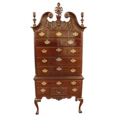 Retro Beautiful Councill Craftsman Mahogany Chippendale High Chest of Drawers Highboy