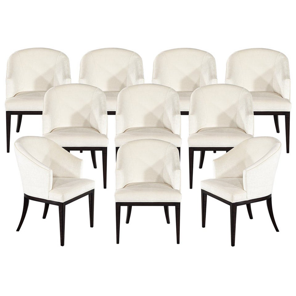Set of 10 Custom Modern Dining Chairs by Carrocel For Sale