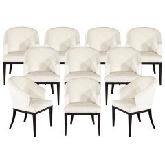 Set of 10 Custom Modern Dining Chairs by Carrocel