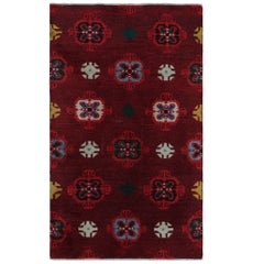 Alter Zeki Müren Teppich in Rot mit geometrischen Mustern, von Rug & Kilim