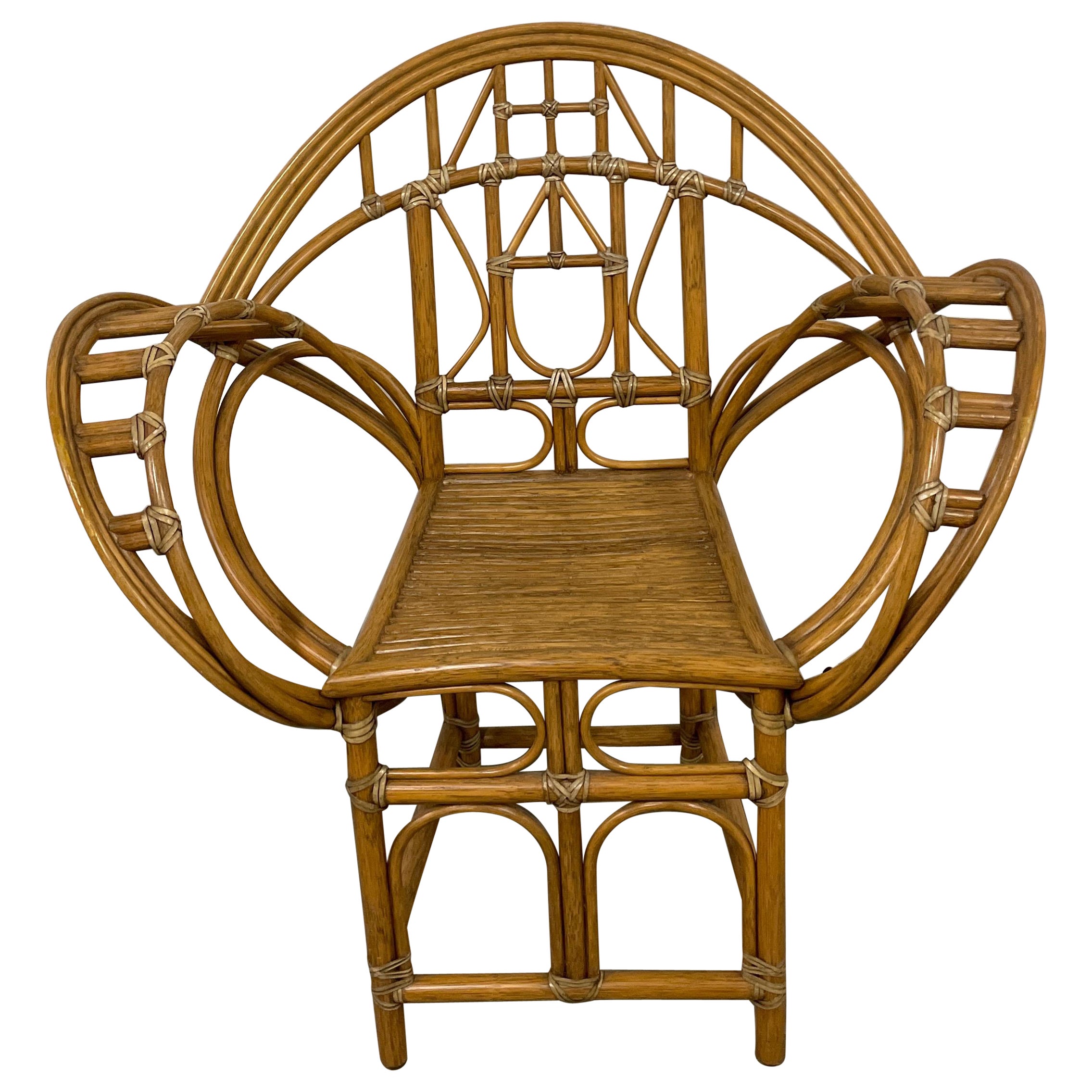 Vintage Mc Guire Bamboo & Rattan Butterfly Chair by Edward Tuttle For Sale