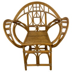 Used Mc Guire Bamboo & Rattan Butterfly Chair by Edward Tuttle