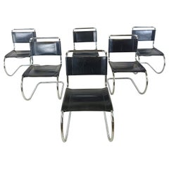 Set of 6 Model S533 Chairs by Mies van der Rohe for Thonet, 1970s, Set of 6