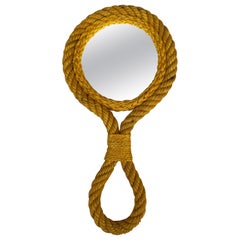 Mid-Century Rope Hand Mirror Adrien Audoux & Frida Minet