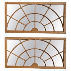 Antique Unusual Pair of Georgian Styled Transom Windows Converted to Mirrors.