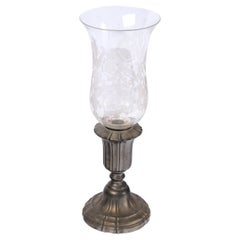 Lampe bougeoir du manoir, cristal de Baccarat et étain, XXe siècle