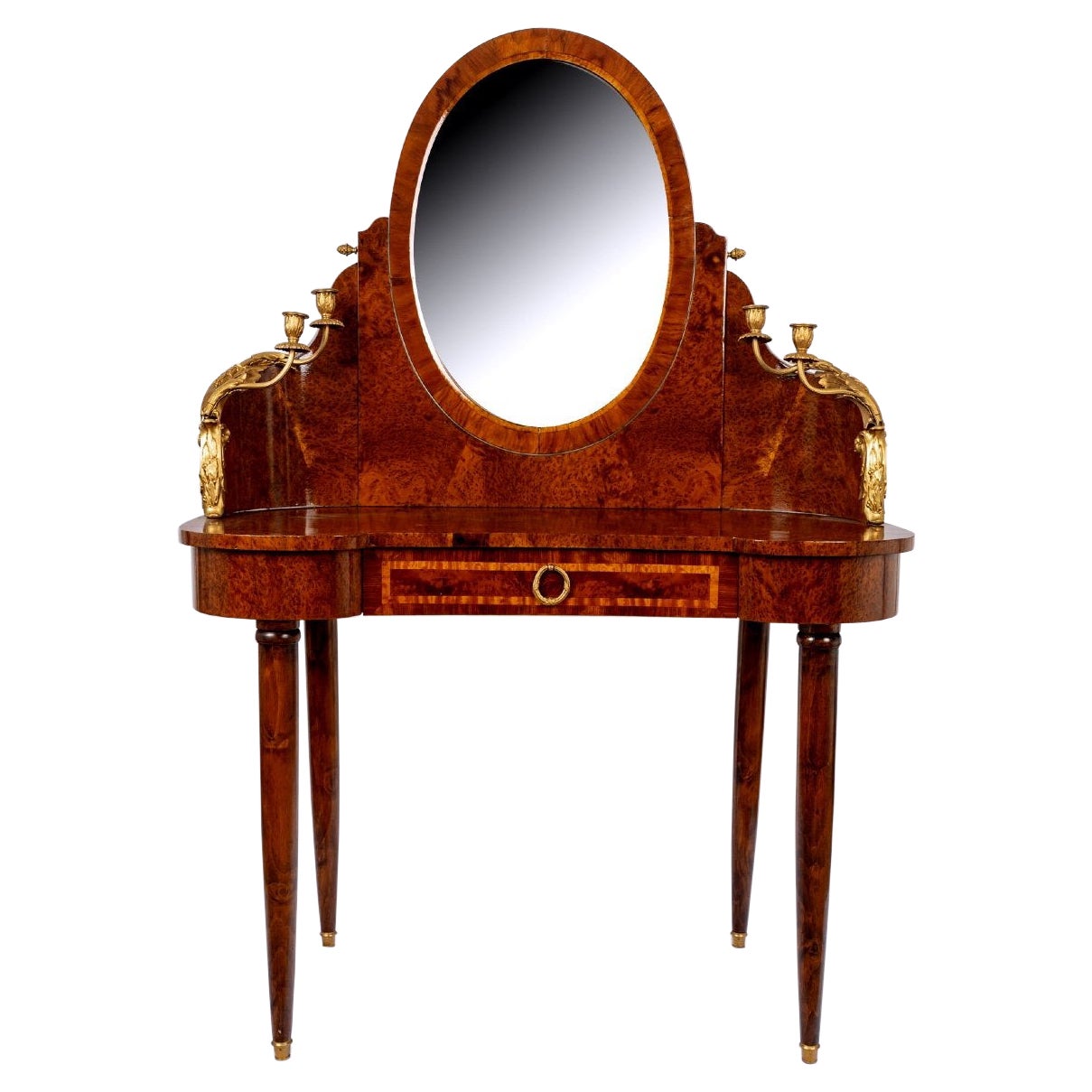 Bean Shaped Dressing Table - Thuja Burl And Rosewood - Period: Art Deco For Sale