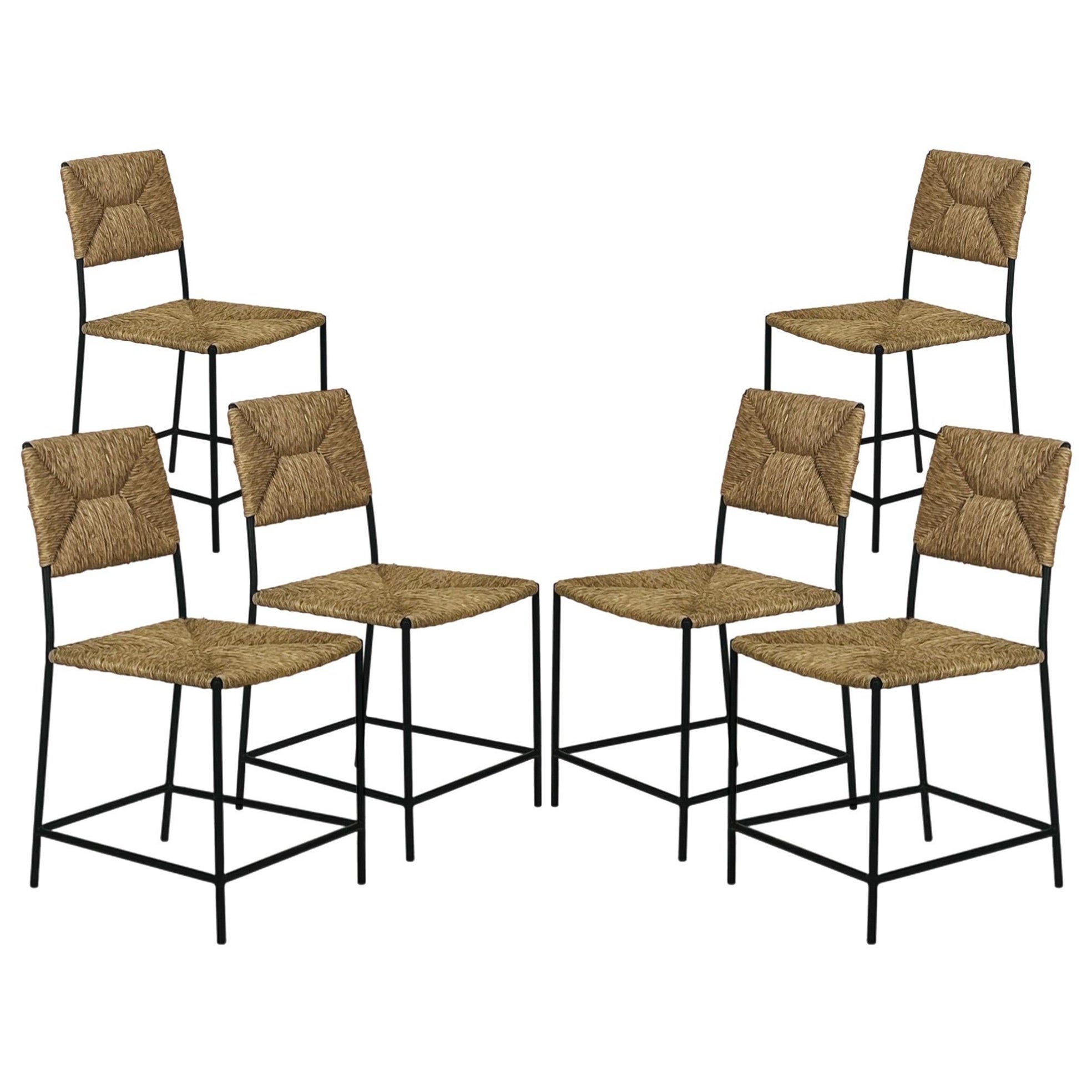 Set of 6 'Campagne' Dining Chairs by Design Frères For Sale