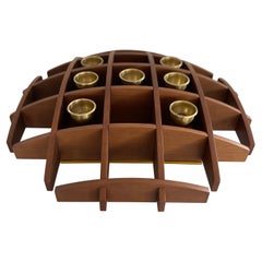 Wood Flush Mount Light di Angelo Brotto per Esperia, anni '60, Italia