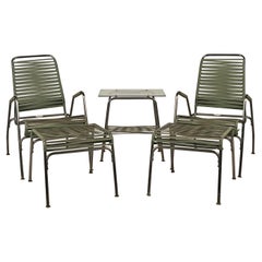 Rare Set of American Mid-Century Stainless Steel Patio Furniture