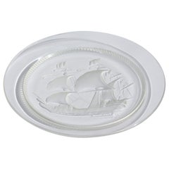 Used  A Lalique Crystal 'Ship' glass plate, Modern